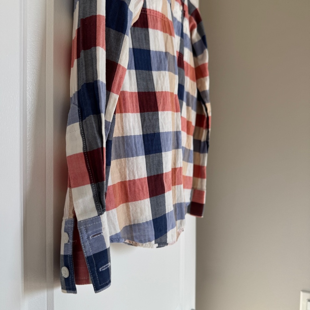 MADEWELL Broadway & Broome Women’s Plaid Button Down Shirt 100% Cotton Large EUC - Picture 3 of 14